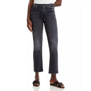 MOTHER SUPERIOR The Tomcat High Rise Ankle Straight Jeans On The Fly Gray